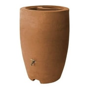 ALGREEN PRODUCTS Algreen Athena 50 Gallon Plastic Rain Water Collection Drum Barrel, Terra Cotta