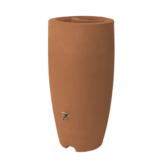 Algreen Athena Rain Barrel, 80 Gallon, Terracotta Resin