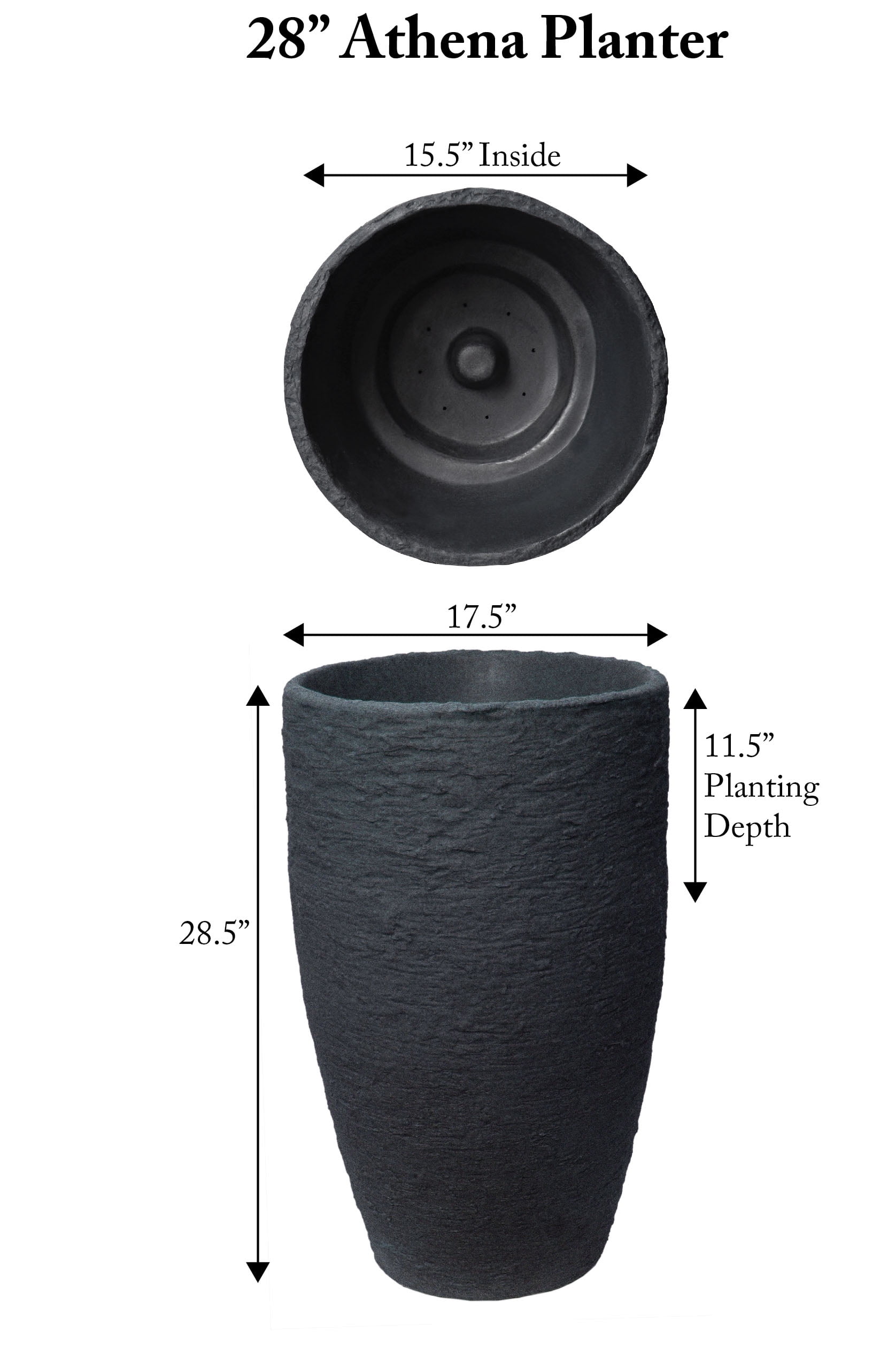 Algreen Athena Round Self Watering Planter