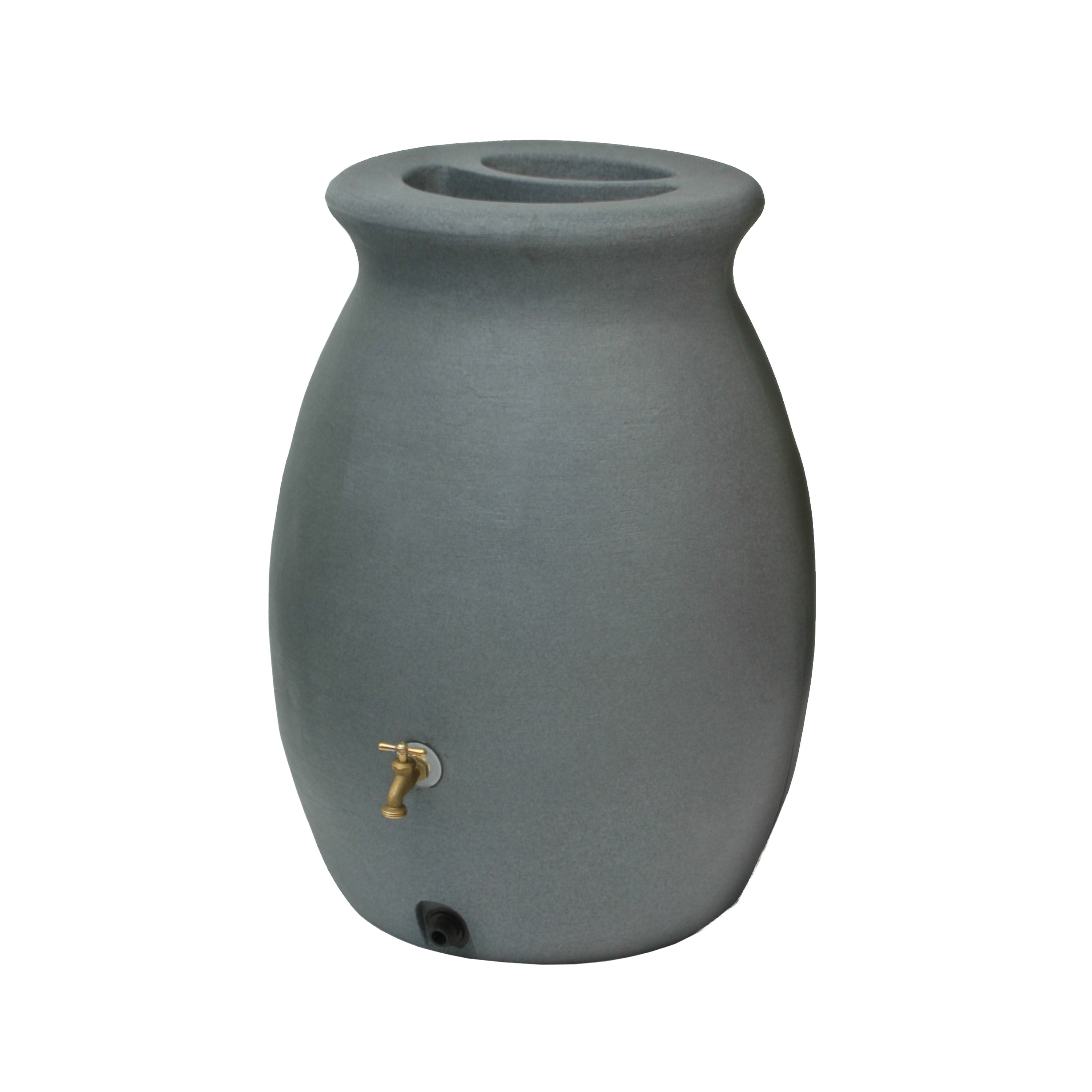 Algreen Castilla Rain Barrel, 50 Gallon, Charcoalstone Resin
