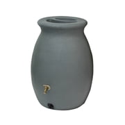 Algreen Castilla Rain Barrel, 50 Gallon, Charcoalstone Resin