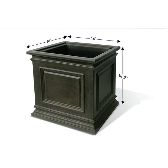 Algreen Covington Planter, Self-Watering Planter, 16-In. by 16.3-In., Brownstone
