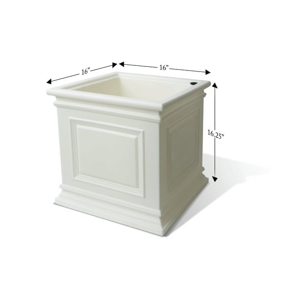 Algreen Products 88407 16 x 16.3 in. Covington Self Watering Planter - White