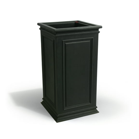 Algreen Products 88206 27 x 14 in. Covington Self Watering Planter with Square Pillar - Black