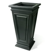 Algreen Covington Planter, Self-Watering Planter, Tall Square Taper, 27-In. Height by 14-In., Black