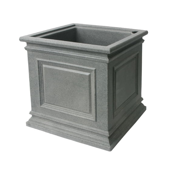 Algreen Covington 16" Self-Watering Planter Cube - Warm Grey Resin