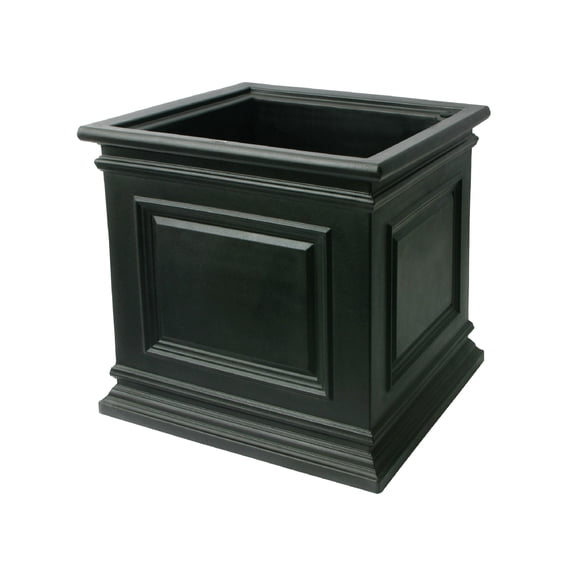 Algreen Covington 16" Self-Watering Planter Cube - Black Resin