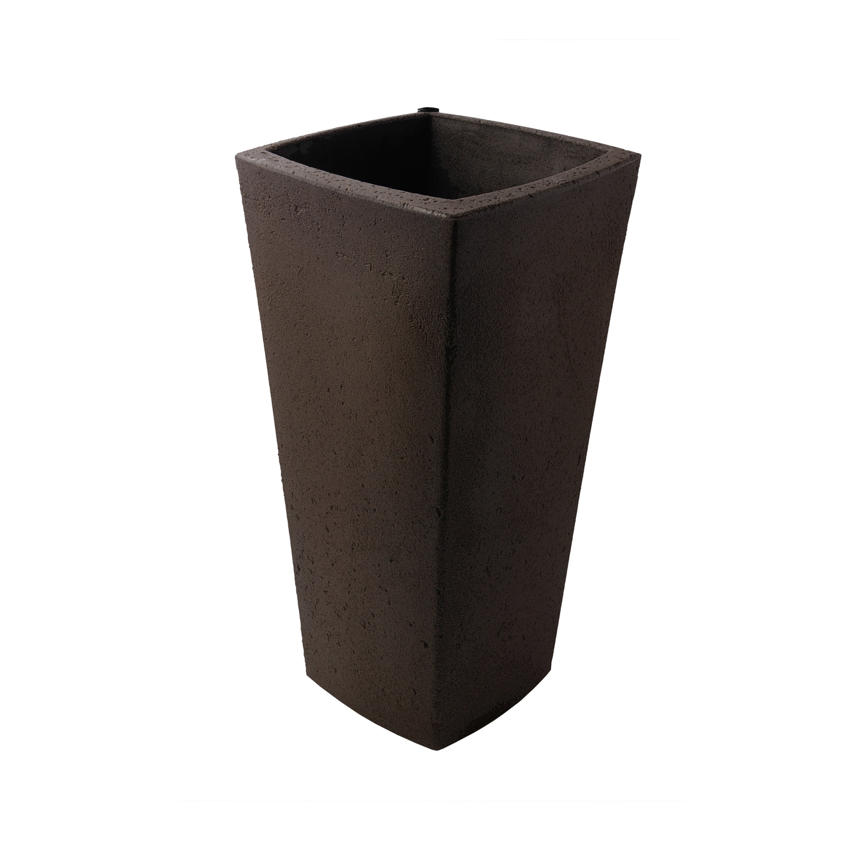 Algreen Crete 25" Self-Watering Planter, Square Curve, Brownstone Resin