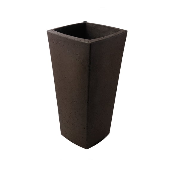Algreen Crete 25" Self-Watering Planter, Square Curve, Brownstone Resin