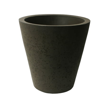 Algreen Crete Planer, Self-Watering Planter, 20.5-In. Height by 20-In., Concrete Texture, Brownstone