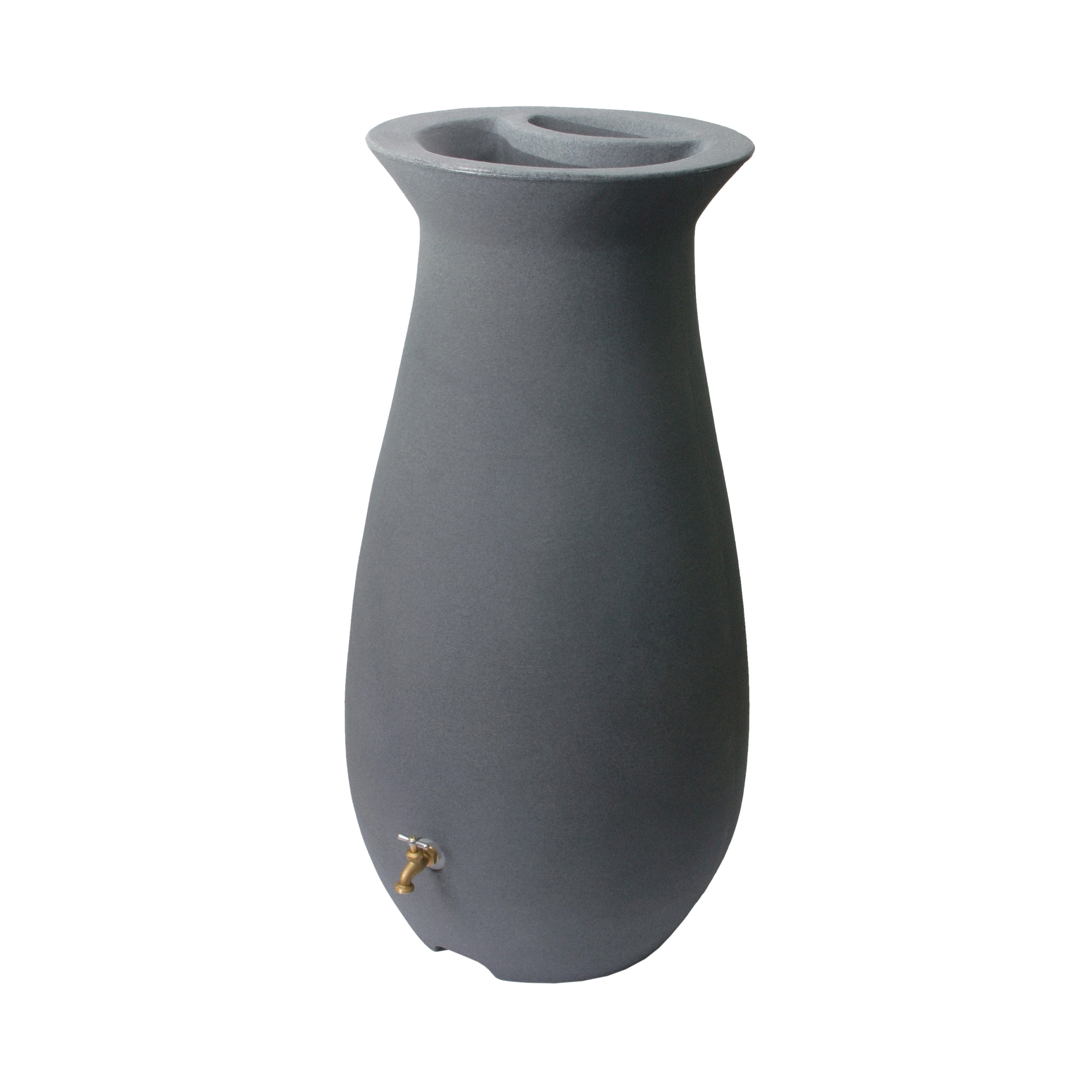 Algreen EcoCascata Rain Barrel, 65 Gallon, Charcoalstone Resin