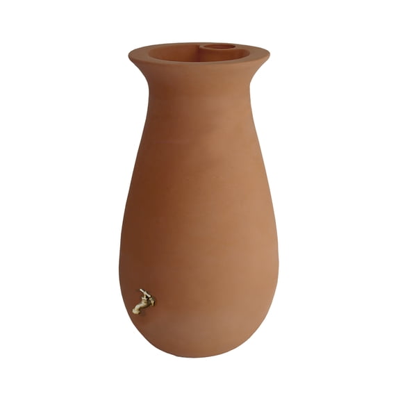 Algreen EcoCascata Rain Barrel, 65 Gallon, Terracotta Resin
