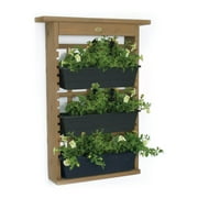 Algreen Gardenview Decorative Trellis With 3 Vertical Wall Hanging Planters