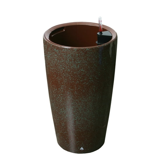 Algreen Modena Planter, 22-In. Round Taper Planter, Self-Watering, Brown Granite