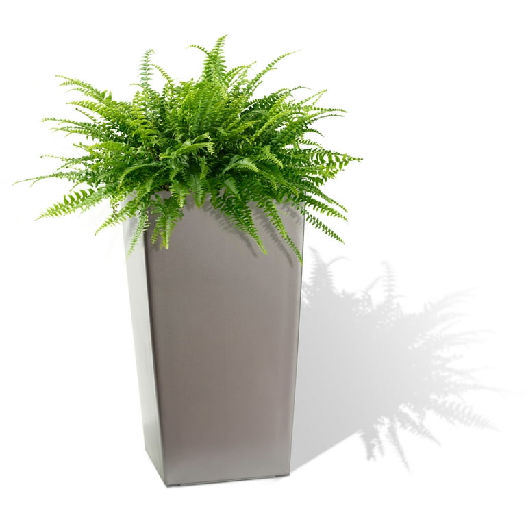Algreen Modena Planter, 22-In. Round Taper Planter, Self-Watering, Brown Granite Algreen Modena Planter, 22-In. Round Taper Planter, Self-Watering, Brown Granite