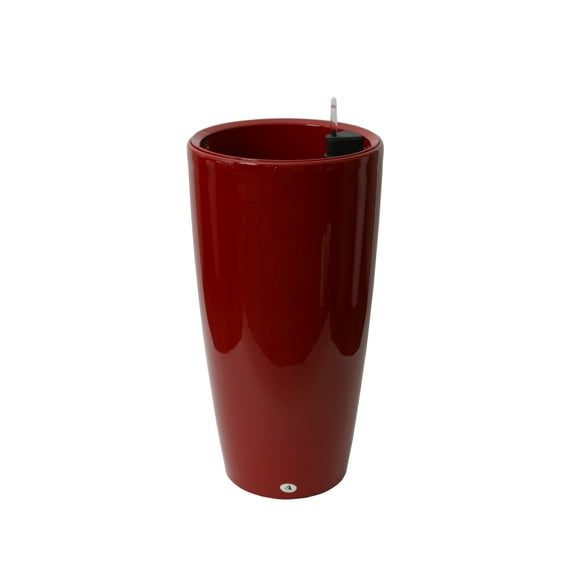 Algreen Modena Planter, 30-In. Round Taper Planter, Self-Watering, Glossy Red