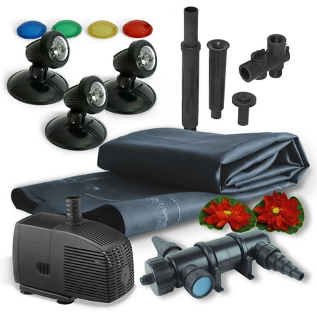 Algreen Pond Kit, 1200 Gallon Liner Kit with Light