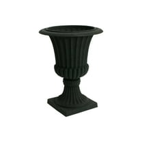 Algreen Products 13" x 13" x 25" Round Black Resin Plant Pot with Drainage Hole