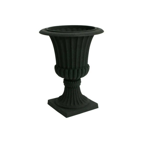 Algreen Products 13" x 13" x 25" Round Black Resin Plant Pot with Drainage Hole