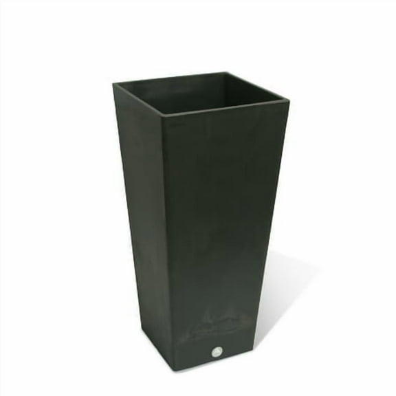 Algreen Products 17633 13 x 28 in. Valencia Square Taper Planter with Elevated Plant Shelf - Slate