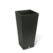 Algreen Products  13 x 28 in. Valencia Square Taper Planter with Elevated Plant Shelf - Slate