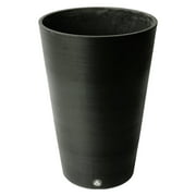 Algreen Products  16 x 24 in. Valencia Round Taper Planter with Elevated Plant Shelf - Spun Black