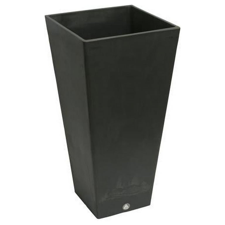 Algreen Valencia Planter, Square Taper Planter with Elevated Plant Shelf, 16-In. by 32-In. Height, Black Algreen Valencia Planter, Square Taper Planter with Elevated Plant Shelf, 16-In. by 32-In. Height, Black