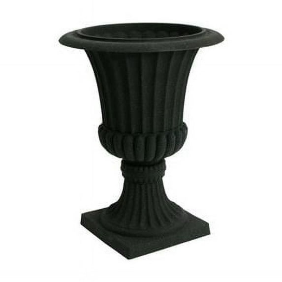 Algreen Products 42341 16.25 in. Dia. x 21.25 in. Acerra Planter & Urn Planter - Black Stucco