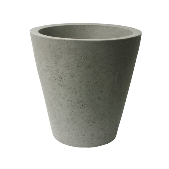 Algreen Crete 16" Self-Watering Planter, Round, Warm Grey Resin