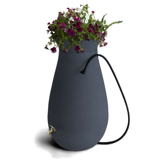 Algreen Products Cascata 65 gal Brown Roto Molded Plastic Rain Barrel, Double Walled Design