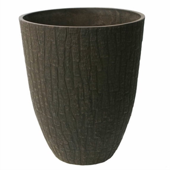 Algreen Products 24139 15.5 x 18 in. Valencia Planter with Tree Bark Texture - Brown Bark