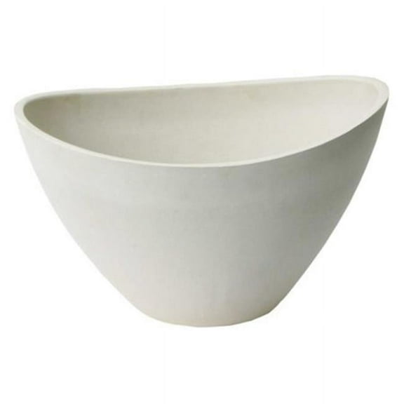 Algreen Products  Valencia Planter with Wave Bowl - Whitestone - 16 x 12 x 10 in.