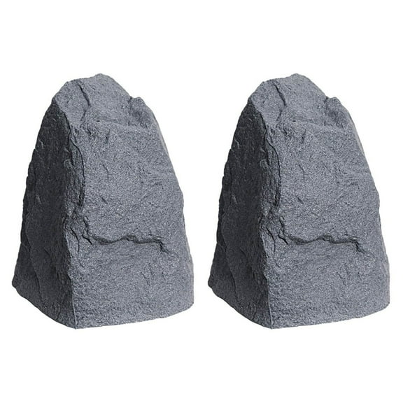 Algreen Receptacle Rock Decorative Outdoor Accent, Dark Granite (2 Pack)