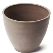 Algreen Round Curve Valencia Indoor and Outdoor Flower Pot Planter, Brown