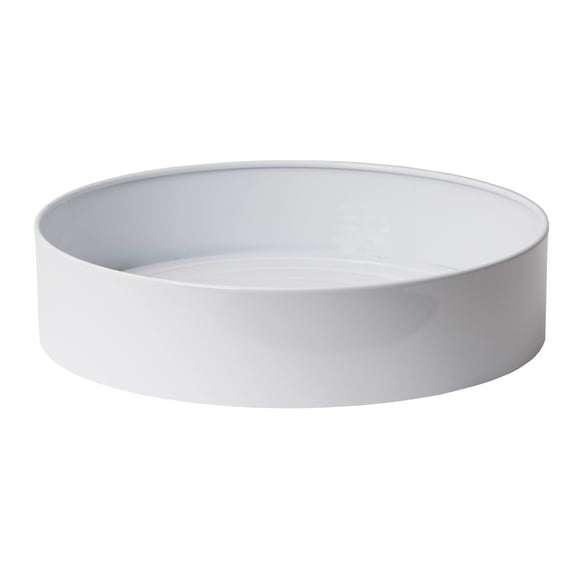 Algreen Stainless Steel Planter, Round Indoor Planter 14-In. by 3-In. Height, White