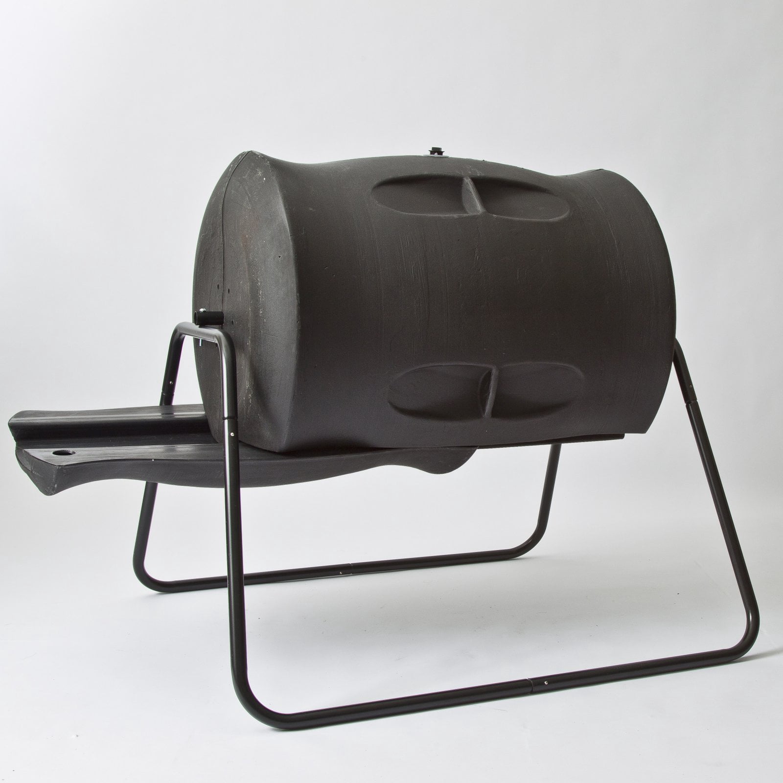 Algreen Tumbling Composter, Dual Batch, with Powder Coated Stand, 100% Recycled Black