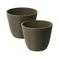 thumbnail image 1 of Algreen  Valencia 14 in. dia. by 11 in. 2 Round Curve Planters, Ribbed Chocolate - Pack of 2, 1 of 3