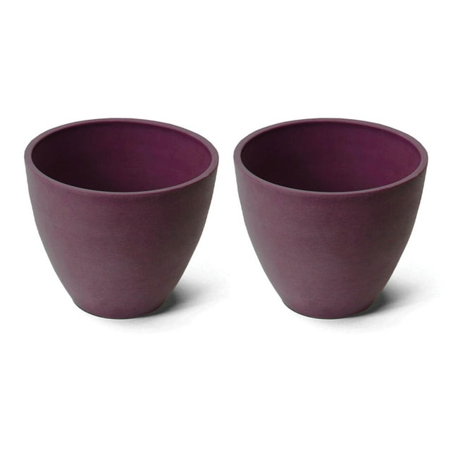 Algreen Valencia Indoor and Outdoor Planter and Flower Pot, Purple (2 Pack)
