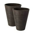thumbnail image 1 of Algreen Valencia Planter, 2 Round Taper Planter, 10-In. Diameter by 13-In., Spun Chocolate, 2 Pack, 1 of 2
