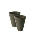 thumbnail image 1 of Algreen Valencia Planter, 2 Round Taper Ribbed Planters, 11.4-In. Diameter by 14-In., Chocolate, 2 Pack, 1 of 2