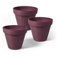 thumbnail image 1 of Algreen Valencia Planter, Round Banded Planter, 4.25-In. Diameter by 4-In.H, Spun Purple, 3 pack, 1 of 2