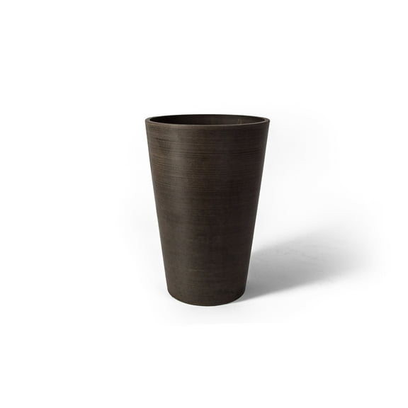 Algreen Valencia Planter, Round Taper Planter with Elevated Plant Shelf, 16-In.by 24-In., Spun Chocolate