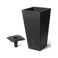 thumbnail image 1 of Algreen Valencia Planter, Square Taper Planter with Watering Tray 10-In. by 20-In. Height, Chocolate Marble, 1 of 3