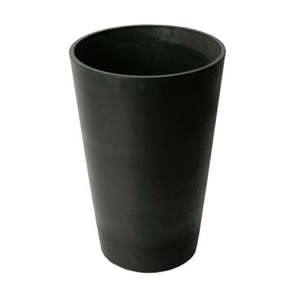 Algreen Products 16330 12 x 18 in. Valencia Round Taper Planter - Spun Black