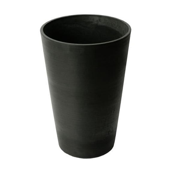 Algreen Products 16330 12 x 18 in. Valencia Round Taper Planter - Spun Black