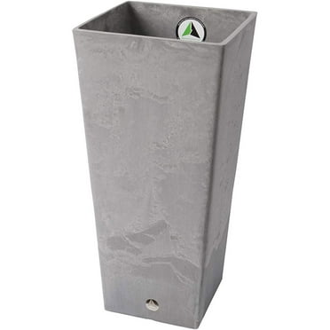 Algreen Valencia Square 13x13x28 Inch Flower Garden Plant Pot Planter, Gray