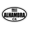 thumbnail image 1 of Alhambra CA California Los Angeles County Stealthy Subdued Old Glory US Flag Oval Euro Decal Bumper Sticker 3M Vinyl 3" x 5", 1 of 2