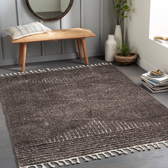 Alhambra Charcoal, Cream 9'3" x 12' Global Rectangle Area Rug