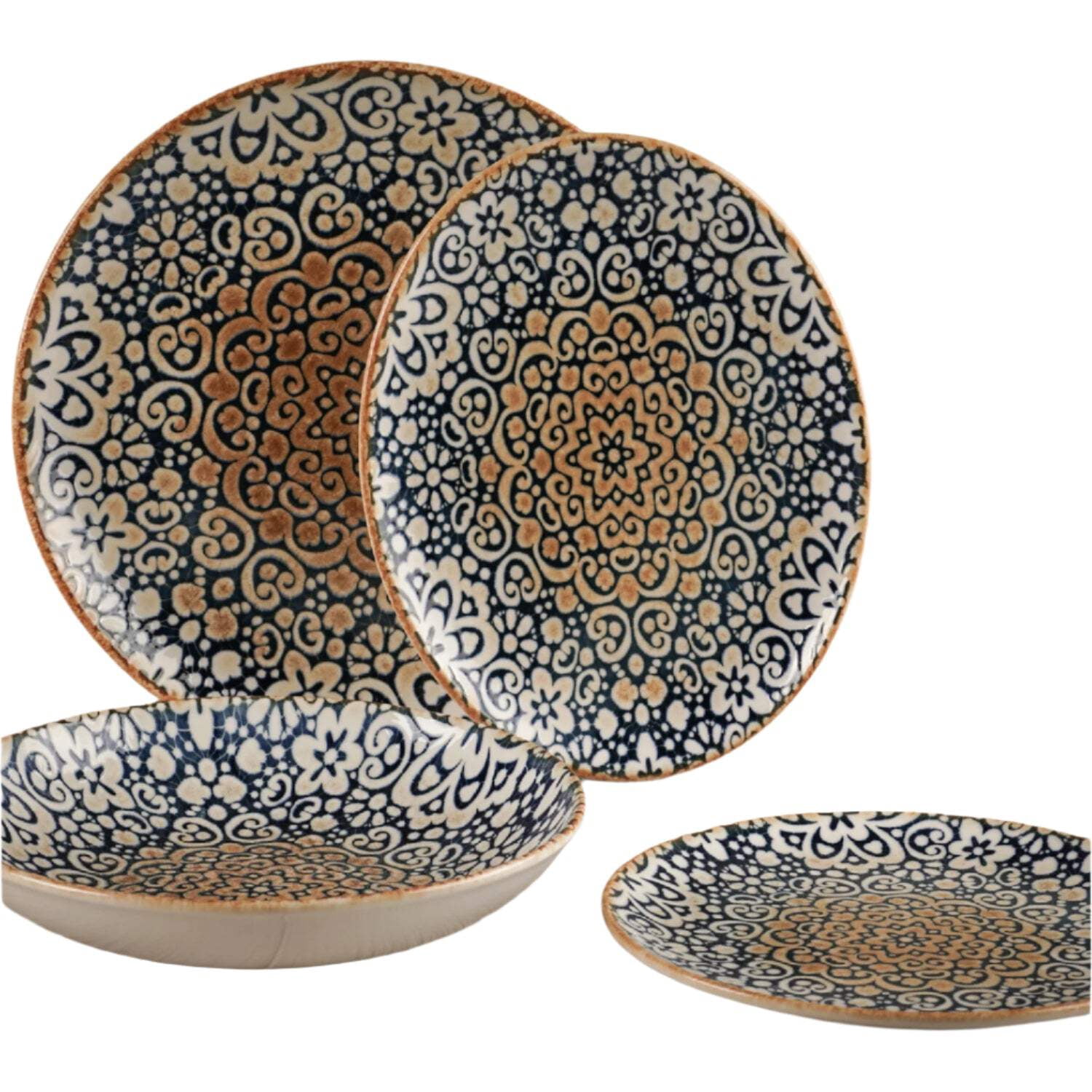 Alhambra Collection 4-Piece Dinnerware Set For 1 - Walmart.com