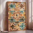 Alhambra Geometric Wall Art Print, Moorish Earth Tone Pattern And Boho ...